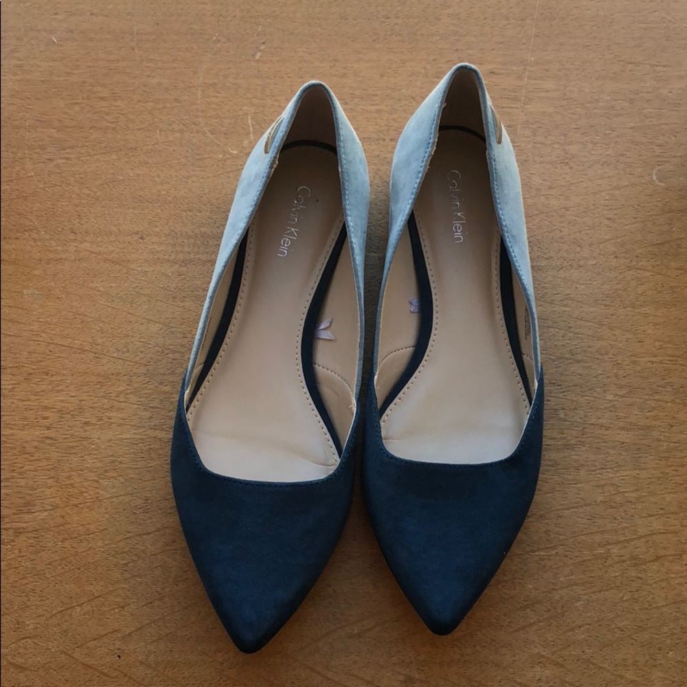 Calvin Klein Blue Suede Flats